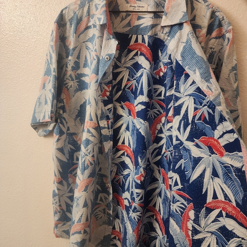 Tommy Bahama Nova Wave Palm Tree Contrast Lined Hawaiian Shirt Mens XXL - Picture 3 of 7